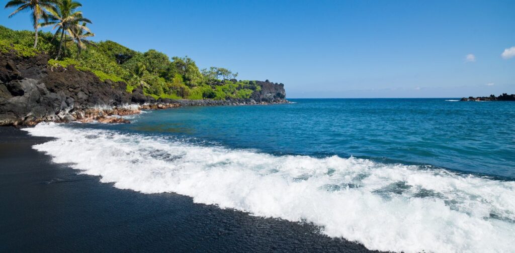 Praia-Paradisíaca-Praia-de-Praia-de-Honokalani-Havaí-Estados-Unidos